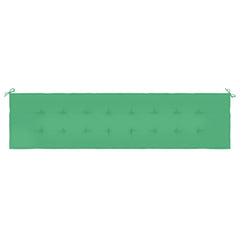 Green Oxford fabric garden bench cushion, 78.7x19.7x1.2 inches, with ties.