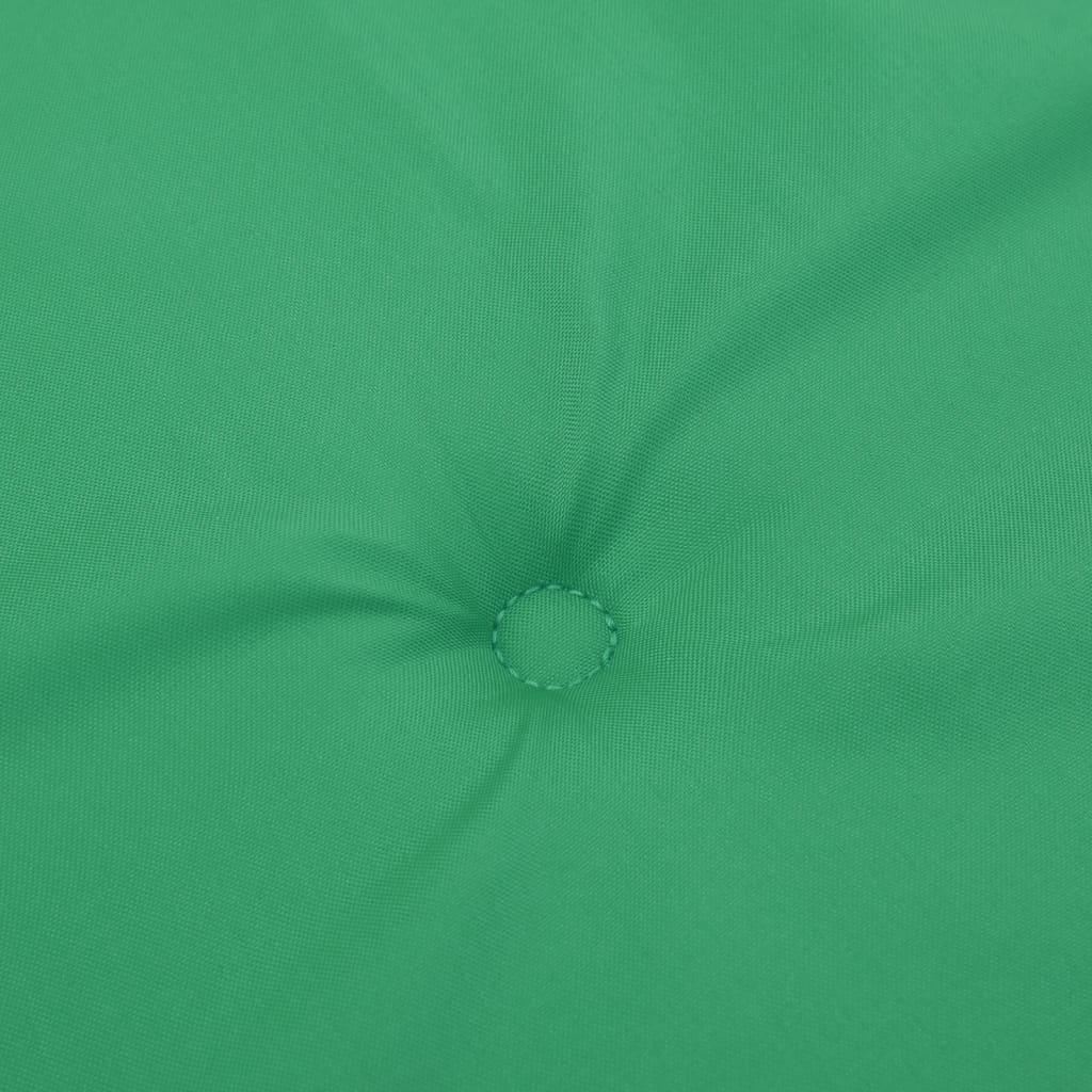 Green Oxford fabric garden bench cushion with tufted center and ties, 78.7x19.7x1.2 inches.