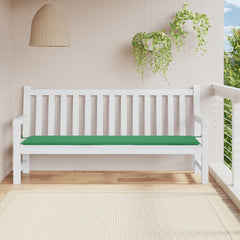 Green Oxford fabric garden bench cushion with ties, sized 78.7x19.7x1.2 inches.