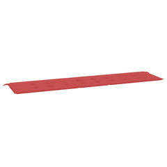 Red Oxford fabric garden bench cushion, 78.7x19.7x1.6 inches, with ties.