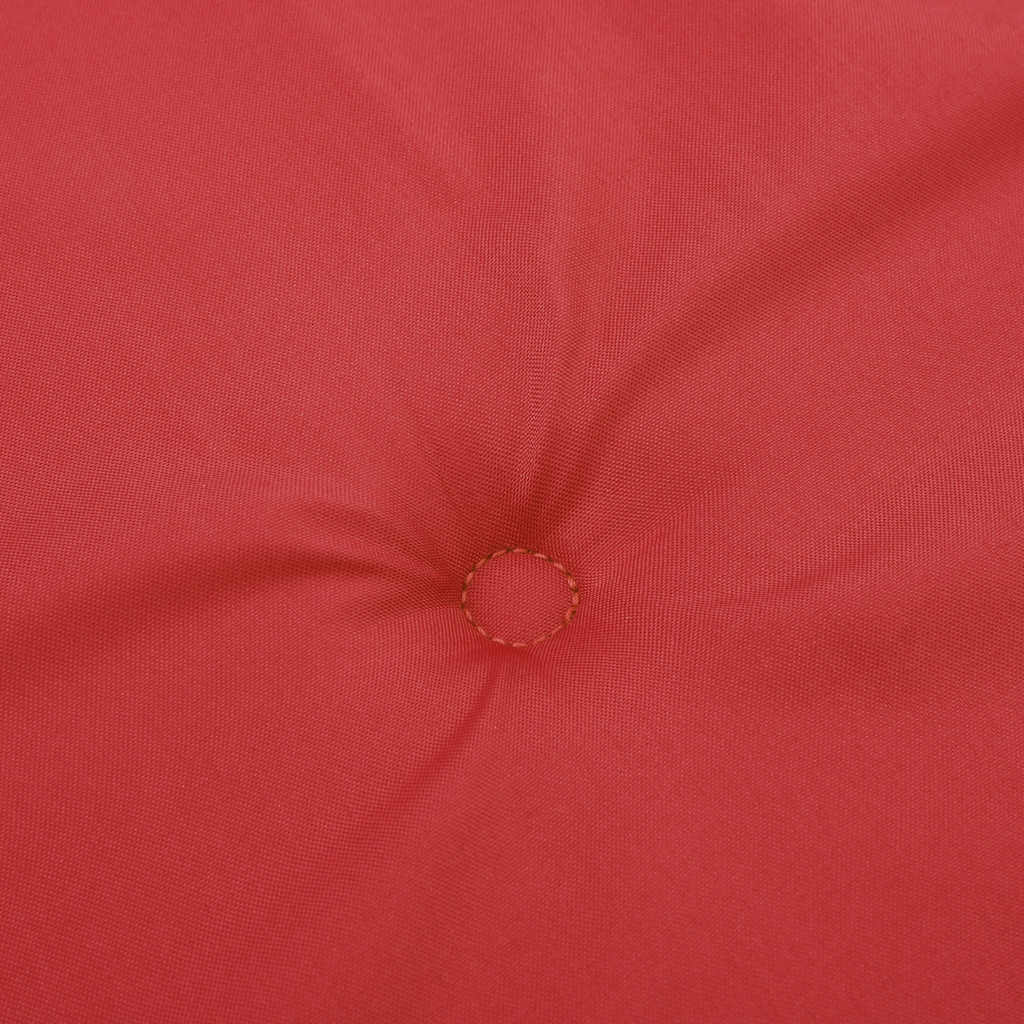Red Oxford fabric garden bench cushion, 78.7x19.7x1.6 inches, with tufted center.