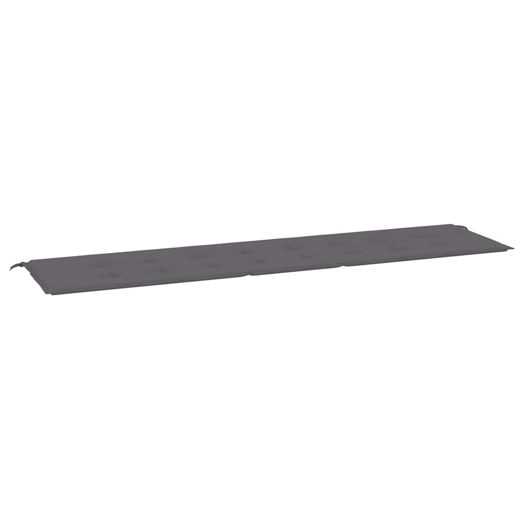 Anthracite garden bench cushion in Oxford fabric, measuring 78.7x19.7x1.6 inches.