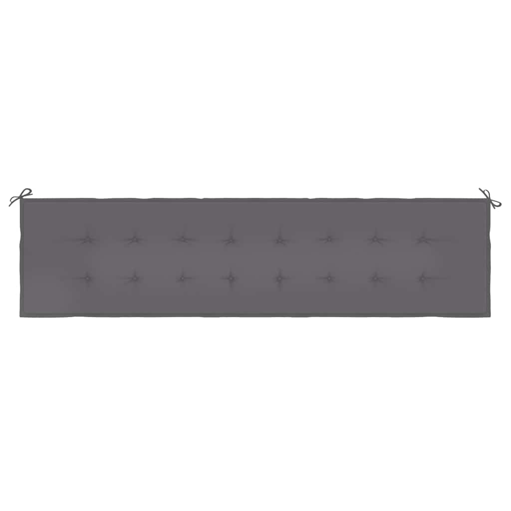 Anthracite garden bench cushion in Oxford fabric, 78.7x19.7x1.6 inches, with ties.