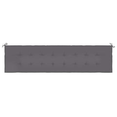 Anthracite garden bench cushion in Oxford fabric, 78.7x19.7x1.6 inches, with ties.