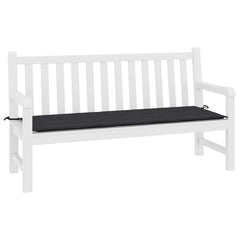 Black Oxford fabric garden bench cushion, 78.7x19.7x1.6 inches, with ties.