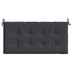 Black Oxford fabric garden bench cushion, 47.2x19.7x1.6 inches, with tufted design and tie straps.