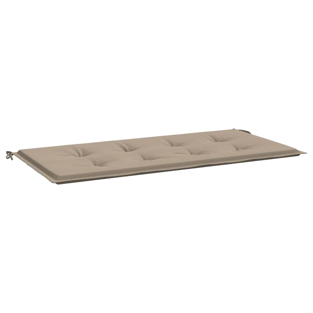 Taupe Bostome garden bench cushion in Oxford fabric, 39.4x19.7x1.6in, with ties.