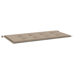 Taupe Bostome garden bench cushion in Oxford fabric, 39.4x19.7x1.6in, with ties.