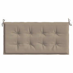 Taupe Bostome garden bench cushion in Oxford fabric, 39.4x19.7x1.6 inches, with ties.