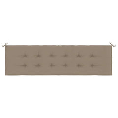 Taupe Bostome garden bench cushion in Oxford fabric, 70.9x19.7x1.6 inches, with ties.