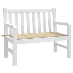 Beige Oxford fabric garden bench cushion, 47.2x19.7x1.6 inches, with ties.