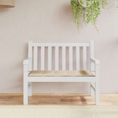Beige Oxford fabric garden bench cushion, 47.2x19.7x1.6 inches, with ties.