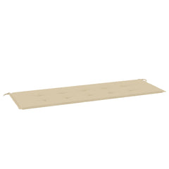 Beige Bostome garden bench cushion in Oxford fabric, 59x20x2 inches, with ties.