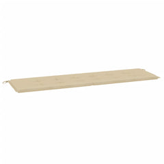 Beige Oxford fabric garden bench cushion, 70.9x19.7x1.2 inches, with ties.