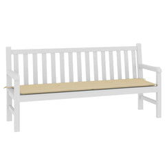 Beige Oxford fabric garden bench cushion, 70.9x19.7x1.2 inches, with ties.