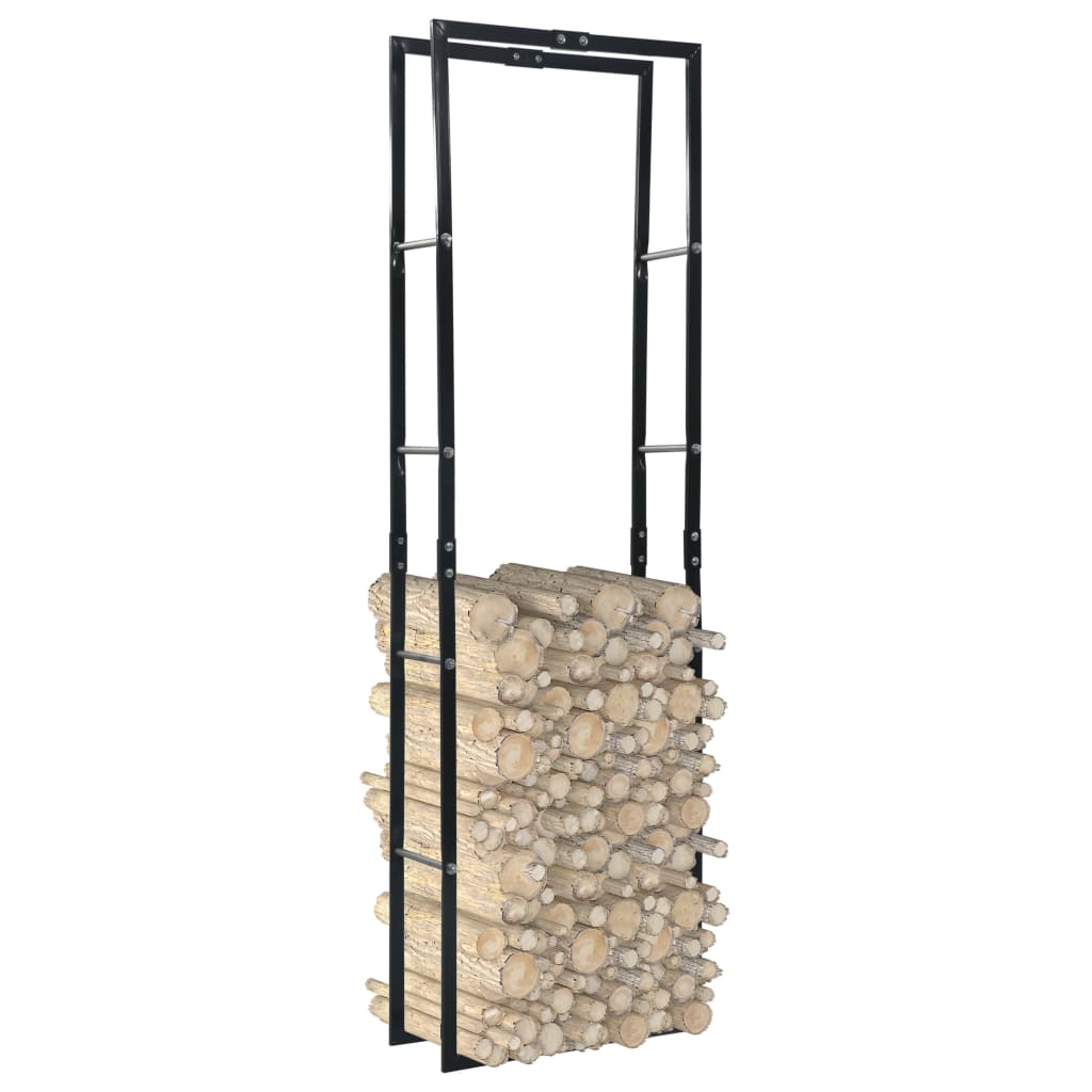 Firewood Rack Black 23.6x9.8x78.7 Steel