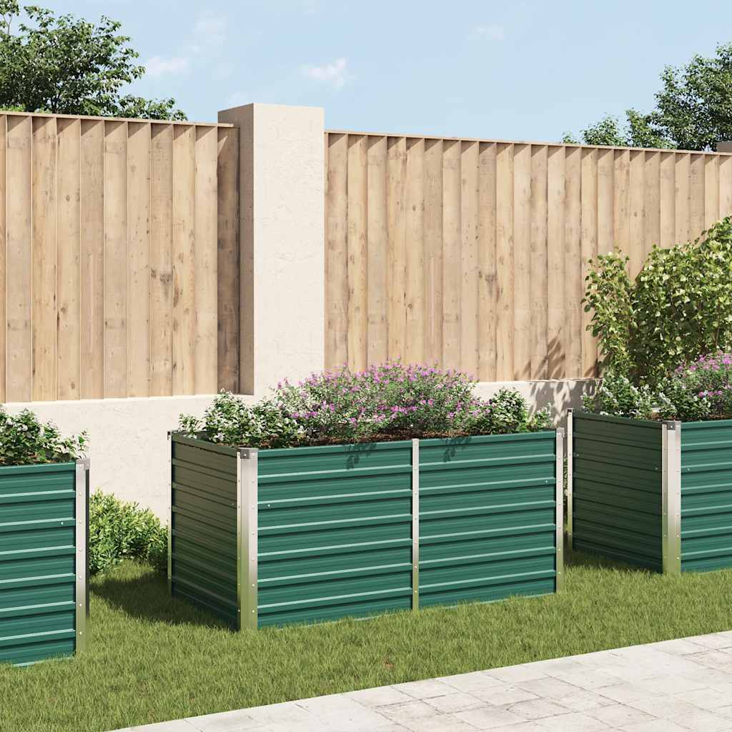 Raised Garden Bed Green Galvanized Steel 63.0 x 31.5 x 30.3 in