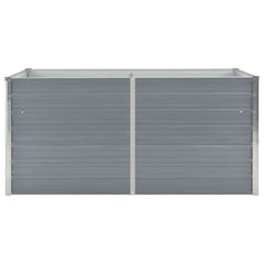 Raised Garden Bed Grey Galvanized Steel 63 x 31.5 x 17.7 in