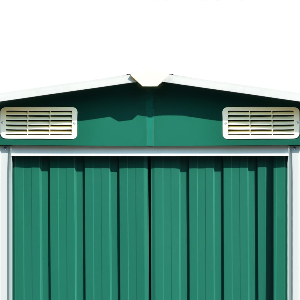 Garden Shed Green 101.2x389.8x71.3 Galvanized steel