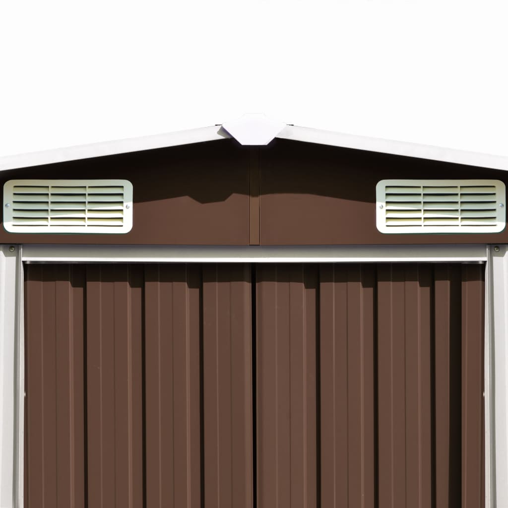 Garden Shed Brown 101.2x389.8x71.3 Galvanized steel