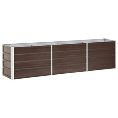 Large Galvanized Steel Raised Garden Bed Brown 94.5x15.7x17.7 in