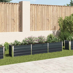Raised Bed Anthracite Galvanized steel 94.5x15.7x17.7 in Durable