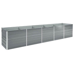 Raised Bed Grey Galvanized Steel 157.5 x 31.5 x 17.7 in Durable