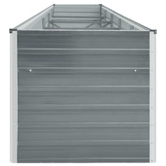 Raised Bed Grey Galvanized Steel 157.5 x 31.5 x 17.7 in Durable