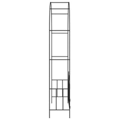 Garden Arch with Gate Black 54.3x15.7x93.7 Iron