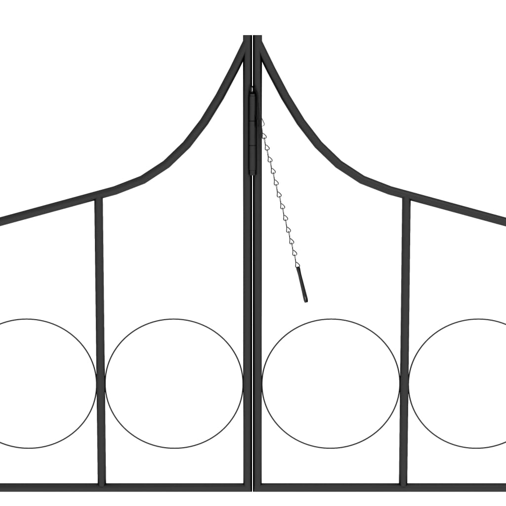 Garden Arch with Gate Black 54.3x15.7x93.7 Iron