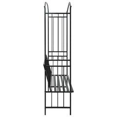 Garden Arch with Bench Black 50.4x19.7x81.5 Iron