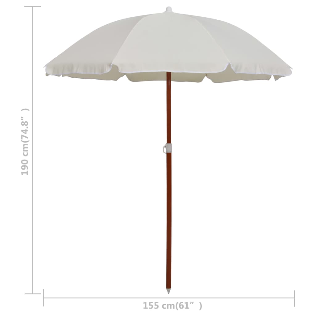 Garden Parasol with Steel Pole 70.9 Sand