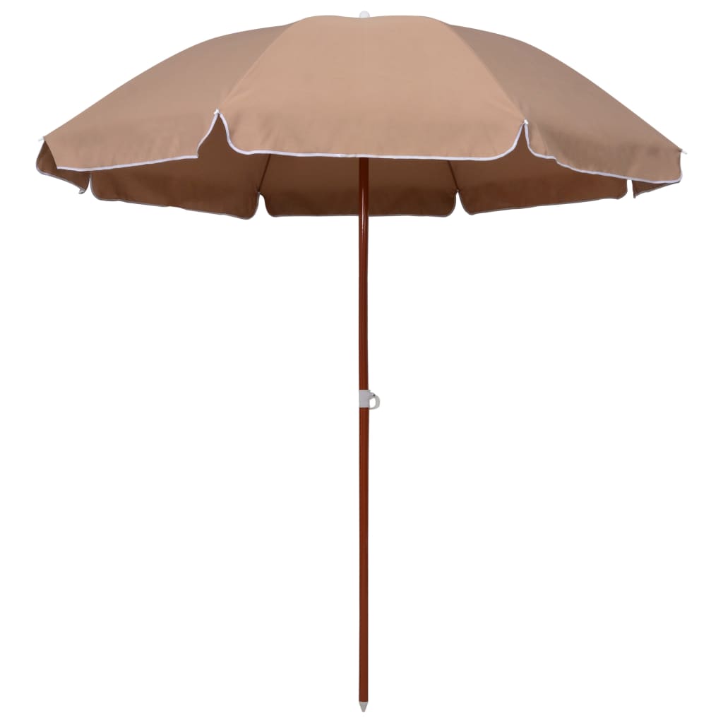 Garden Parasol with Steel Pole 94.5 Taupe