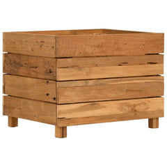 Raised Bed 19.7x15.7x15 Recycled Teak Wood and Steel