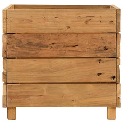 Raised Bed 19.7x15.7x15 Recycled Teak Wood and Steel