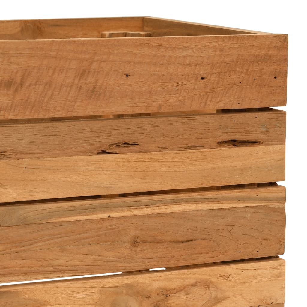 Raised Bed 19.7x15.7x15 Recycled Teak Wood and Steel