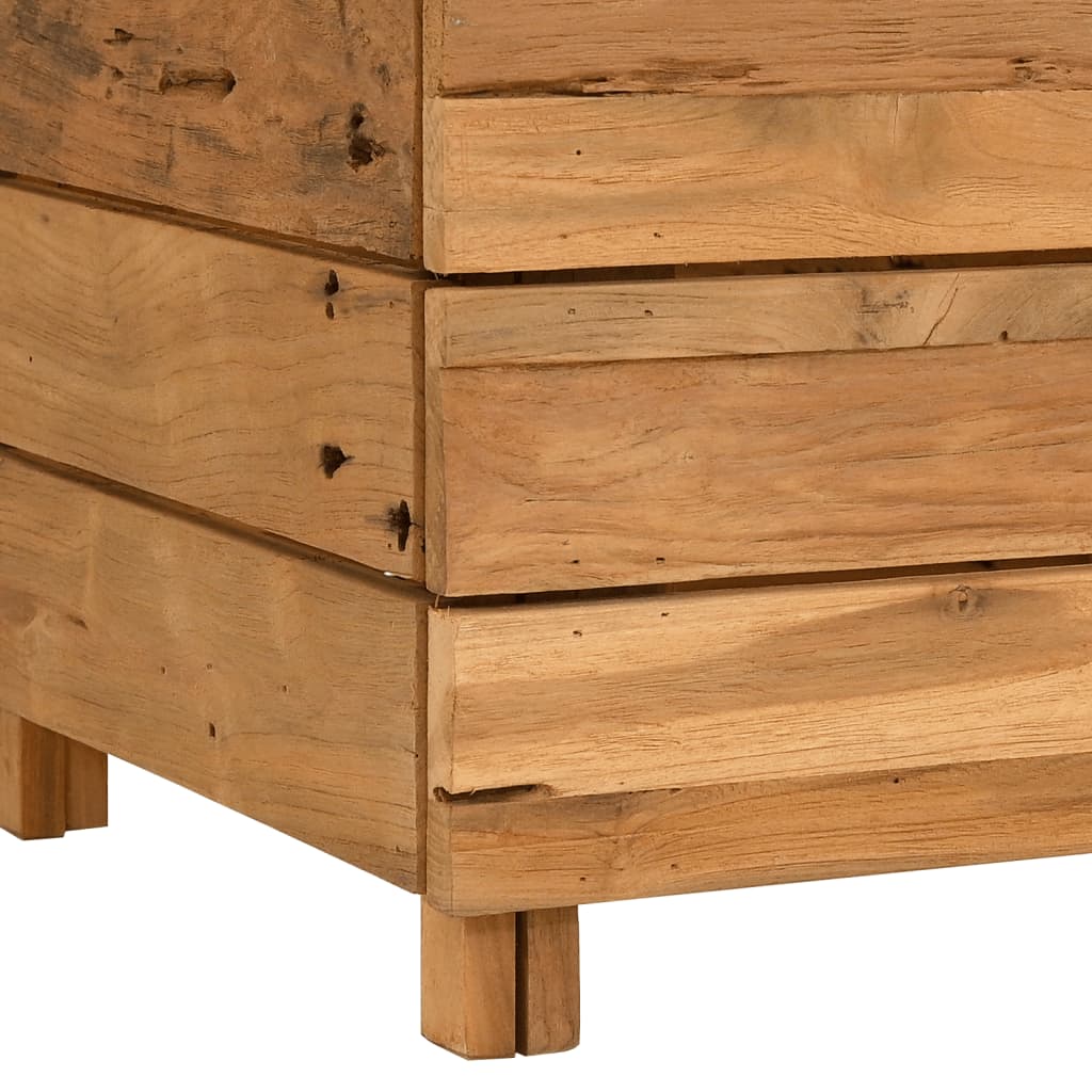Raised Bed 19.7x15.7x15 Recycled Teak Wood and Steel