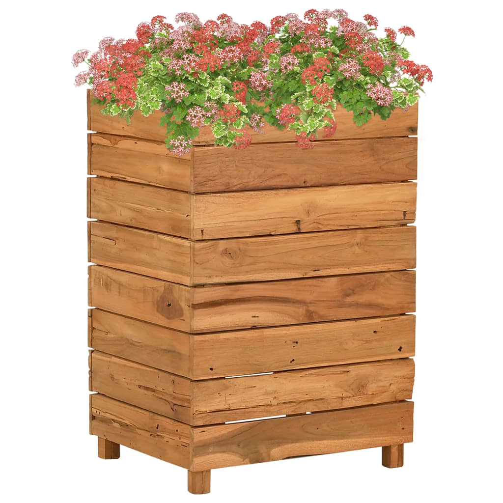 Raised Bed Natural Teak Recycled teak wood, steel Medium