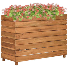 Raised Bed Natural wood Recycled teak wood, steel Large