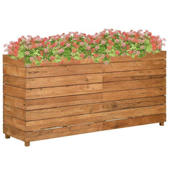 Raised Bed Natural wood Recycled teak wood and steel