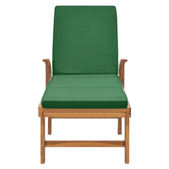 Sun Lounger Green cushion, Teak wood