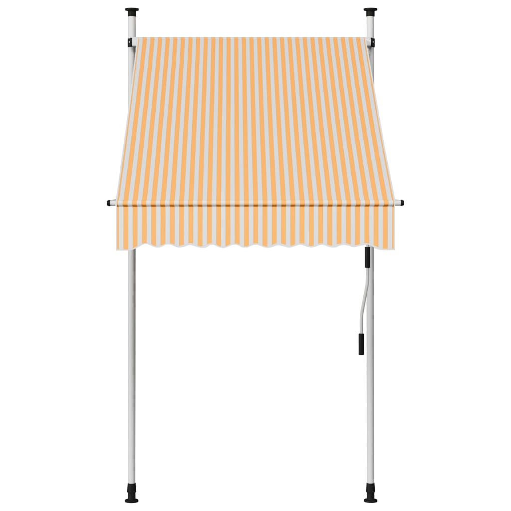 Manual Retractable Awning 39.4 Orange and White Stripes