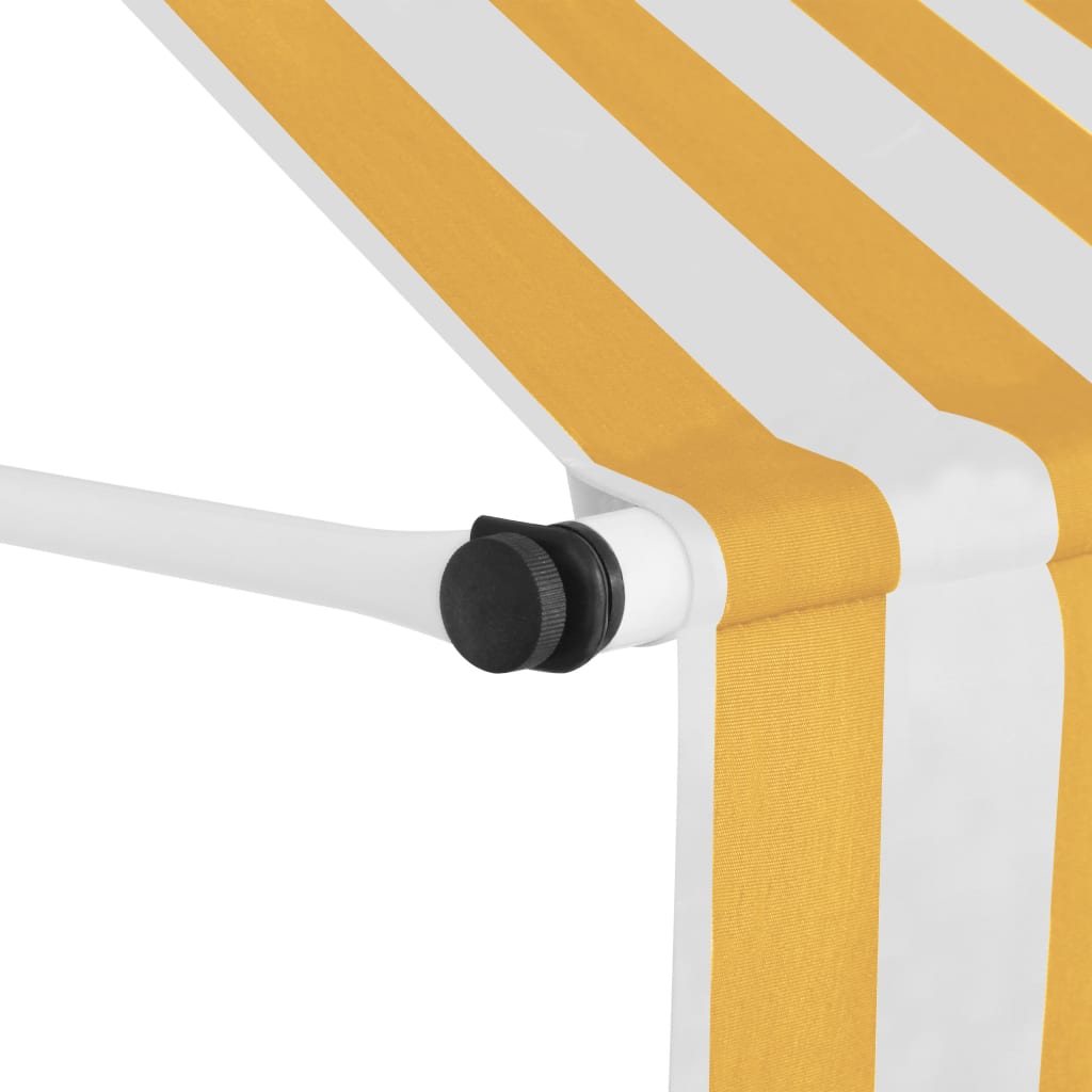 Manual Retractable Awning 39.4 Orange and White Stripes