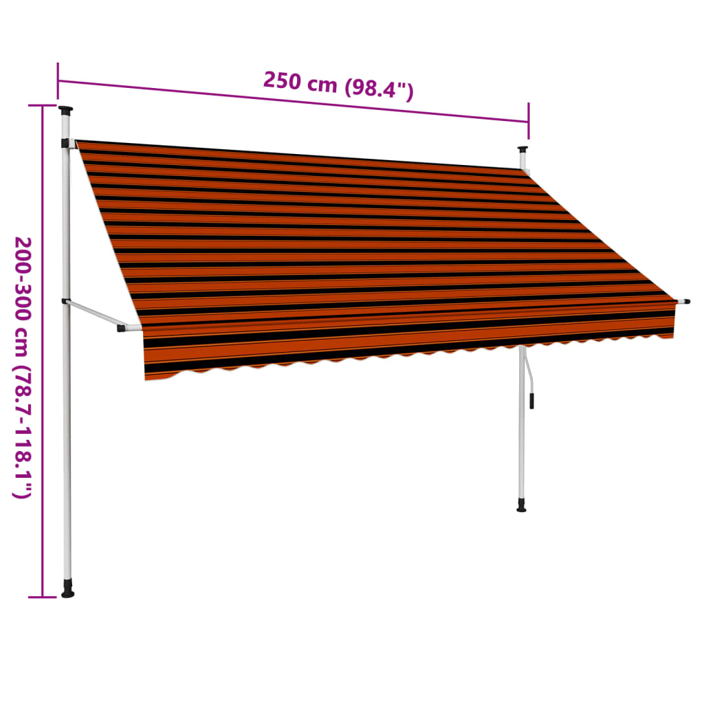 Manual Retractable Awning 98.4 Orange and Brown