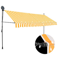 Retractable Awning White and Orange Polyester with PU coating