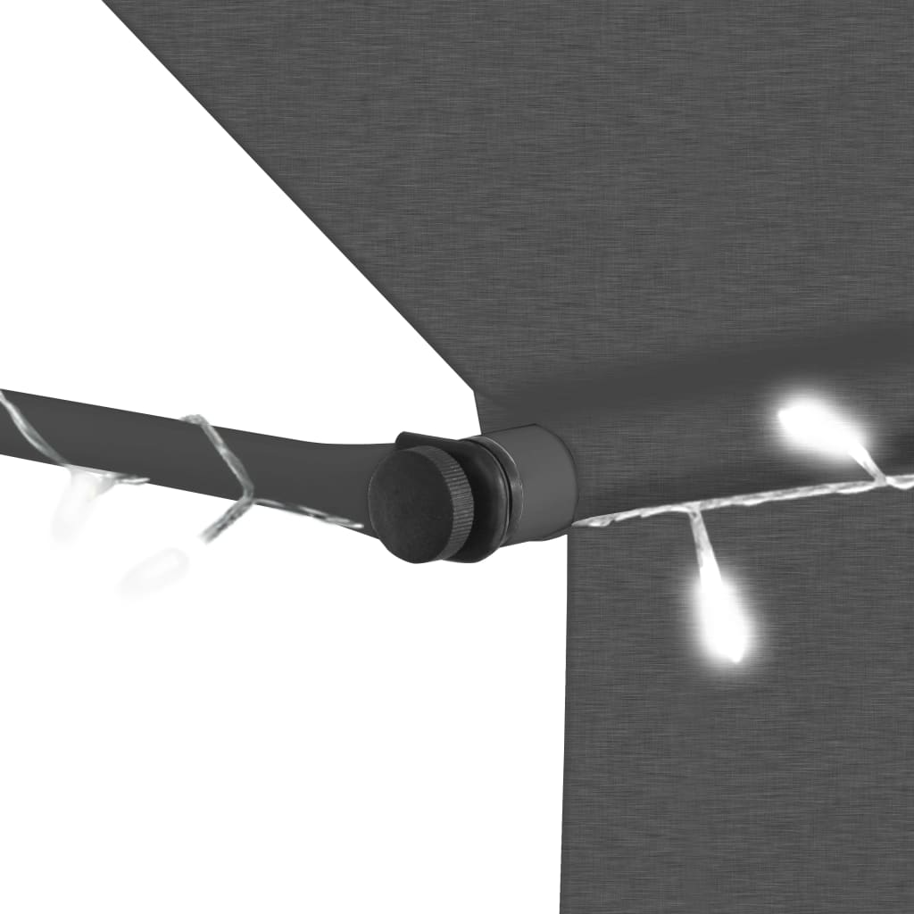 Manual Retractable Awning with LED 98.4 Anthracite