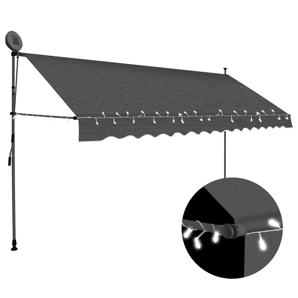 Manual Retractable Awning with LED 157.5 Anthracite