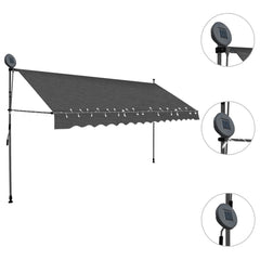 Manual Retractable Awning with LED 157.5 Anthracite