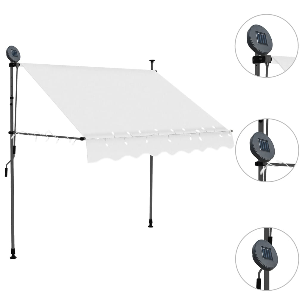 Manual Retractable Awning with LED 59.1 Cream