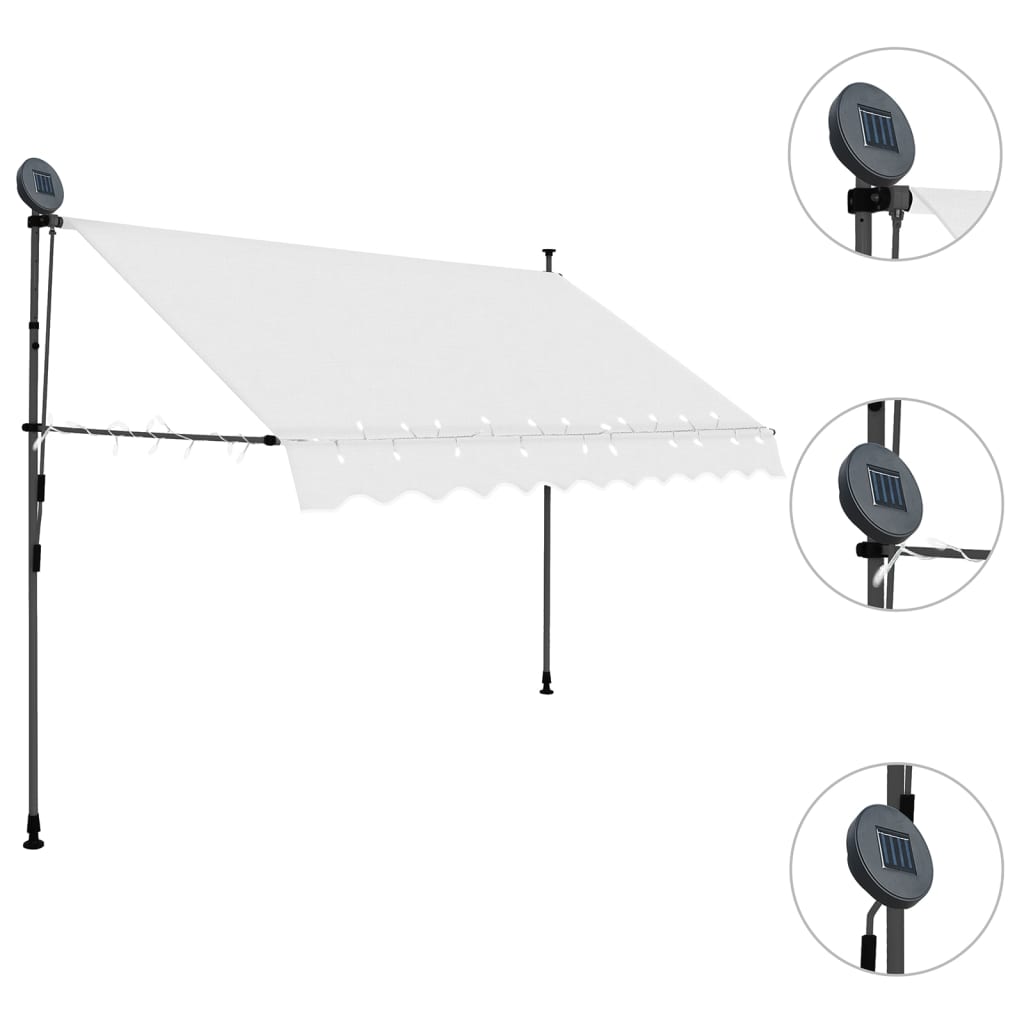 Manual Retractable Awning with LED 118.1 Cream